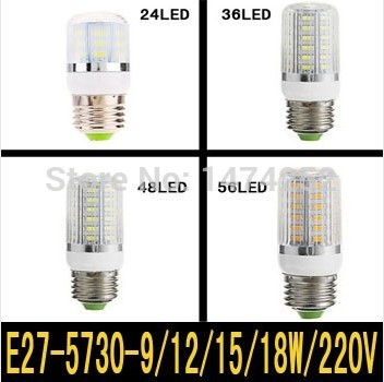 2015 new e27 5730 smd chip led light 220v corridors use energy efficient corn bulbs 36leds lamps max 12w lighting zm00352