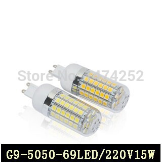 2015 new high bright led lamps wall 15w g9 69led 220v 5050 smd ledenergy saving light corn bulb light zm00141