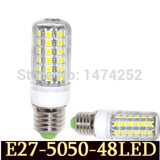 2015 new ultra bright led lamps e27 9w smd 5050 48leds light ac 220v chip 5050 smd corn led bulb zm00125