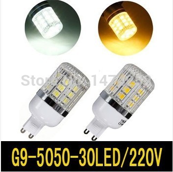 9w 220v mini g9 5050 30 led corn light g9 spot light led lamp bulb light white / warm white 1 pcs zm00229