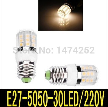 9w e27 30 5050 smd led corn lamp 220v white & warm white 360 degree led house bulbs with cover zm00233/zm00234