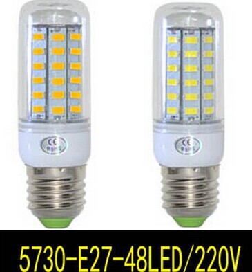 e27 led lamps 48 leds 5730 smd 12w led lamps ac 220v 240v corn bulbs lamp warm white lights 1pcs/lot zm00239/zm00240