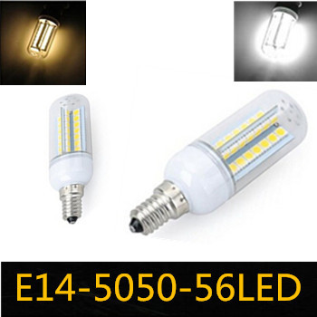 high brightness led lighting 220v led corn lights transparent cover e14 56leds 505015w cool white / warm white zm00760/zm00761