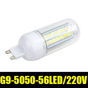 led bulbs & tubes g9 15w 220v smd 5050 corn lights transparent cover 56leds cool white / warm white zm00762
