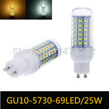 led gu10 5730 69smd led corn light 25w led lamps 220v transparent cover cool white warm white bulb led lights zm00700-zm00701