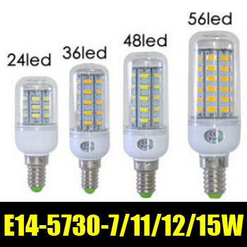 led lamp e14 220v 7w smd5730 led corn lights cool white /warm white energy saving led light 1pcs/lot zm00249