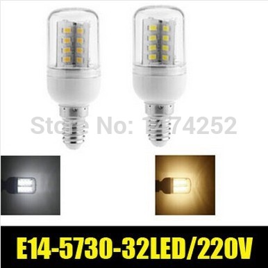 led lamp e14 32led 7w 5730smd corn lights bulb cool white /warm white led lighting ultra bright 1pcs/lot zm00704