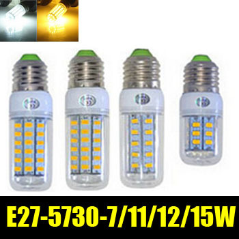 led lamps e27 smd5730 5630 15w ac 220v led lamp ultra bright led corn lights chandelier energy saving light 1pcs/lot zm00235