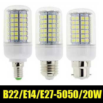 led lights 20w 220-240v e14 e27 b22 smd5050 corn bulbs energy saving lights for the living room 1pcs/lot zm01113