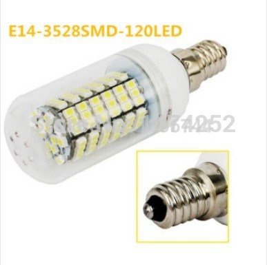 led lights new ultrabright e14 120 led 3528 smd10w corn light lamp bulb warm white/white 220v zm00217