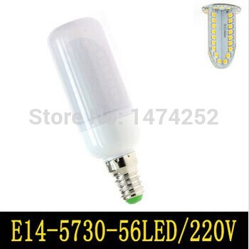 retail new arrival smd 5730 e14 15w led corn bulb lamp 56leds warm white /white 220v e14 5730 led lighting, zm00744/zm00745