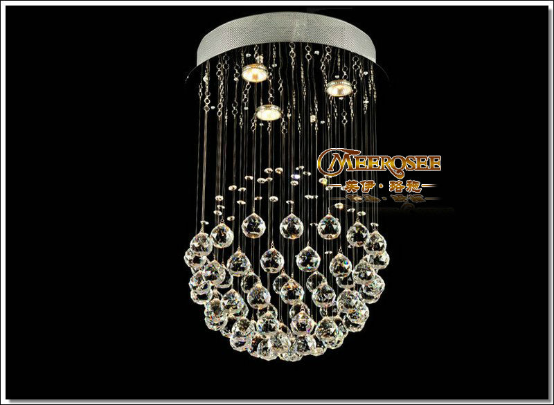 ball shape modern crystal ceiling lamp fixture crystal light lamparas lighting fixture for stairs, meeting room guarantee - Click Image to Close