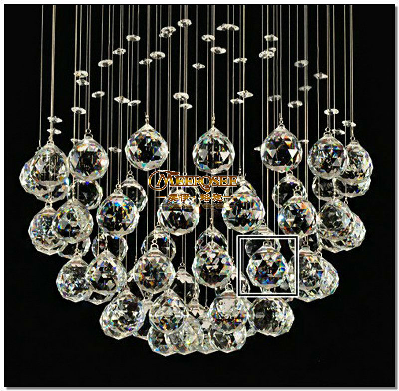 ball shape modern crystal ceiling lamp fixture crystal light lamparas lighting fixture for stairs, meeting room guarantee