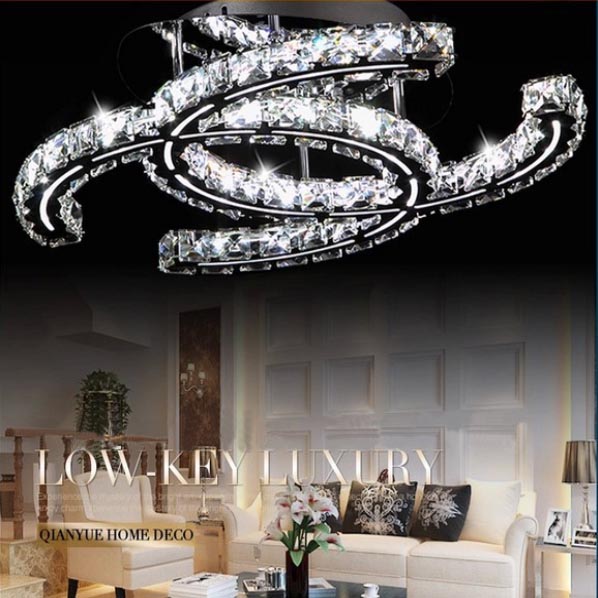 2014 new beauatiful s c design dinning room crystal light lustre led ceiling lamp modern home lighting l540*w400mm