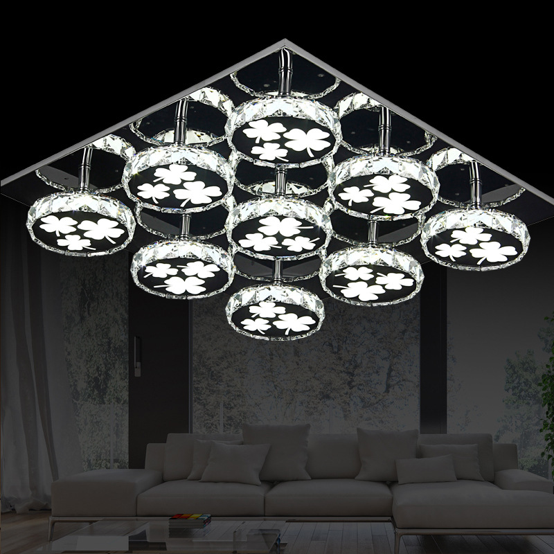 2015 new crystal light led ceiling lamp living room modern minimalist atmosphere rectangular bedroom restaurant lighting lamps