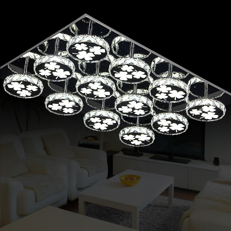 2015 new crystal light led ceiling lamp living room modern minimalist atmosphere rectangular bedroom restaurant lighting lamps