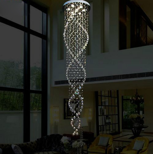 best sell double spiral contemporary crystal chandelier luxury lustres home lighting d60*h250cm - Click Image to Close