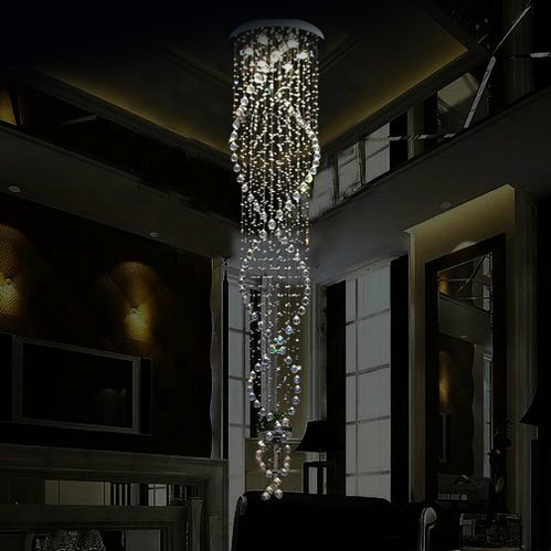 best sell double spiral contemporary crystal chandelier luxury lustres home lighting d60*h250cm
