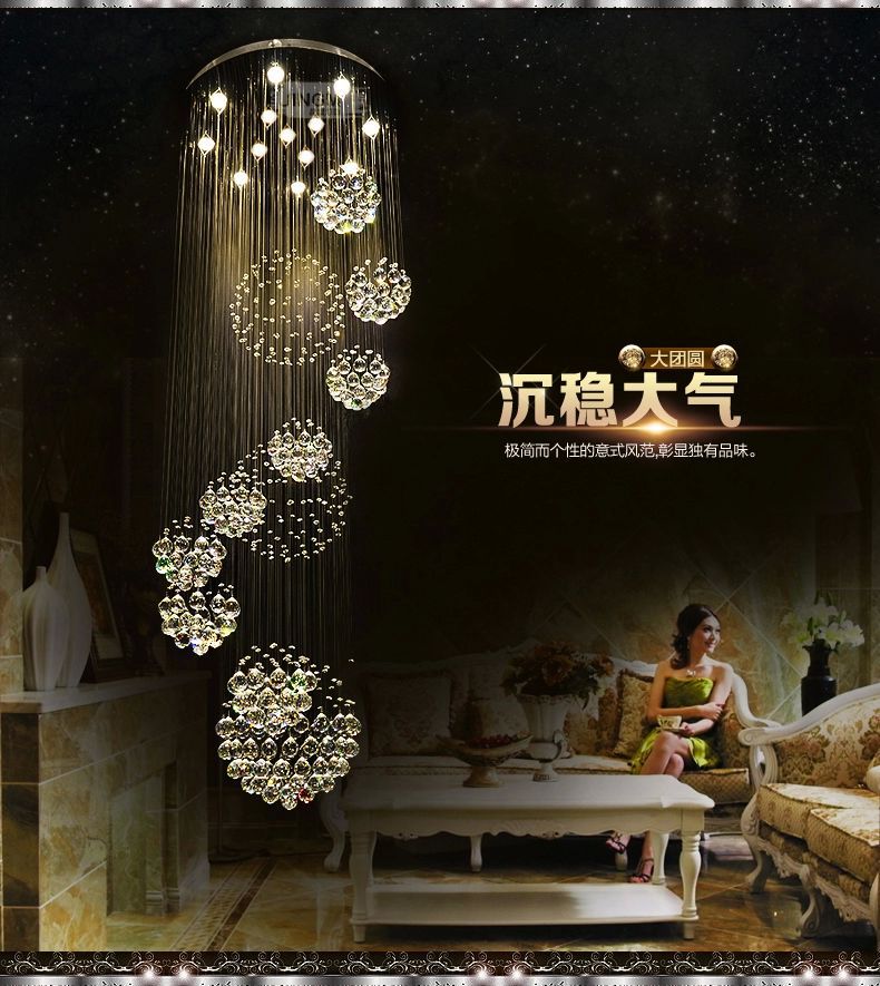new modern 11pcs lustre crystal ball design chandelier large lustres de cristal lights d80*h300cm guarantee