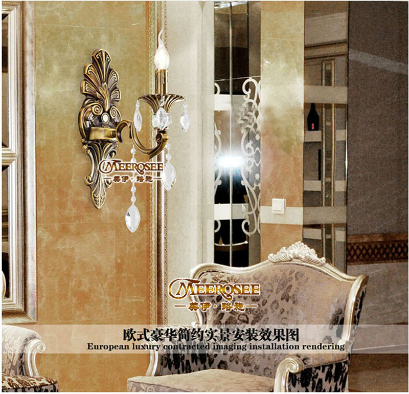 bronze color crystal wall sconces light for wall candle bracket lamp md8741 - Click Image to Close