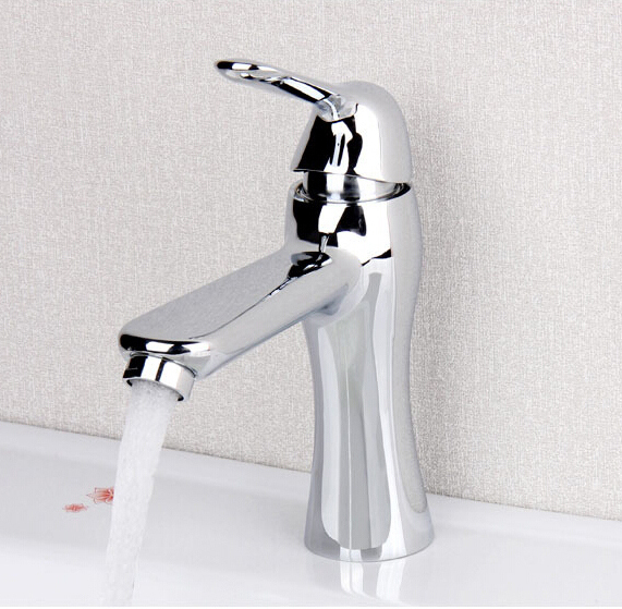 chrome streamline washing machine for bathroom basin faucet single handle deck mounted cold water mixer tap for sink - Click Image to Close