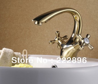 classic copper dual handles gold bathroom sink faucets cold water mixer sanitary ware basin tap