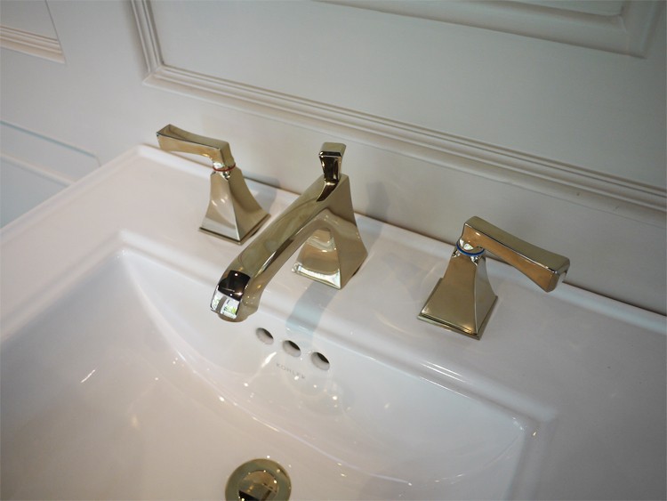 copper sink chrome dual handles widespread vanity bathroom faucet mixer tap bathroom torneira bathroom banheiro lavabo grifo