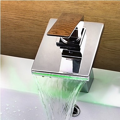 copper sink self-power led light color chaning temperature sensor bathroom tap led faucet mixer torneira led lavabo grifo led