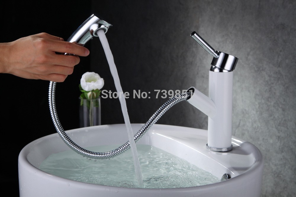 porcelain deck pull out mounthed bathroom faucet for basin and cold mixer toilet water tap hair salon wash basins