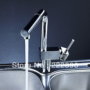 solid brass copper chrome pull out kitchen sink faucet mixer swivel pipe