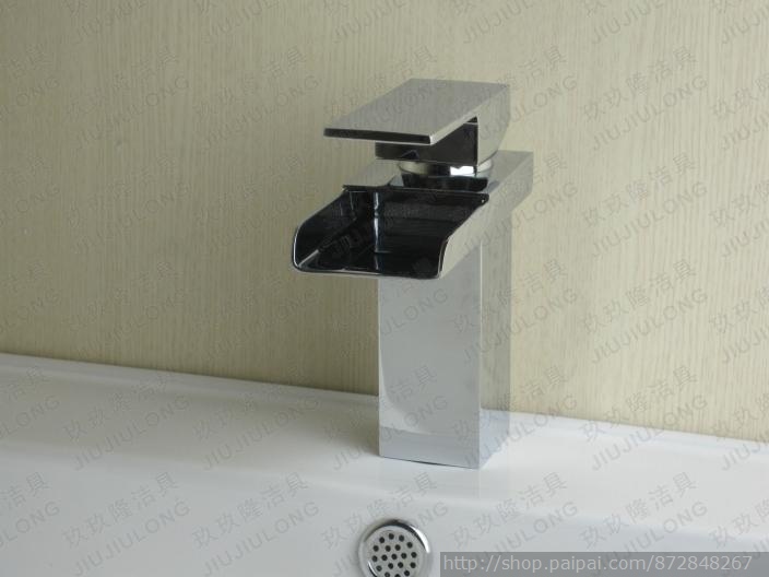 wall mounted single lever water fall bathroom sink tap