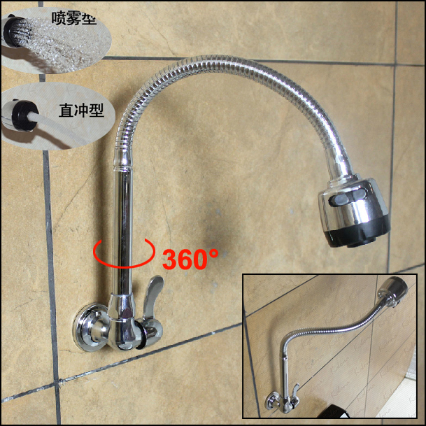 brass sink flexible pipe kitchen faucet single cold kitchen water tap wall torneira cozinha grifo cocina torneira para cozinha