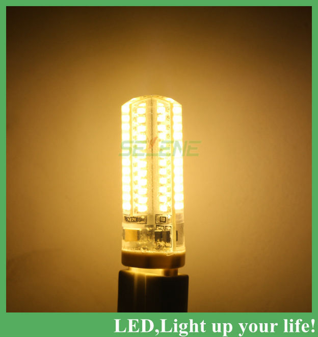 2pcs ac 220v high power silica gel e14 3014smd 64led 6w lamp led bulb lamp white or warm white corn lamp