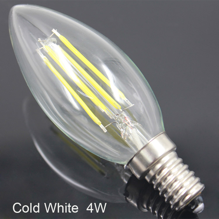 1 piece 220v e14 2w 4w warm white/white 360 degree dimming cob edison filament ledbulb light retro lamp incandescent