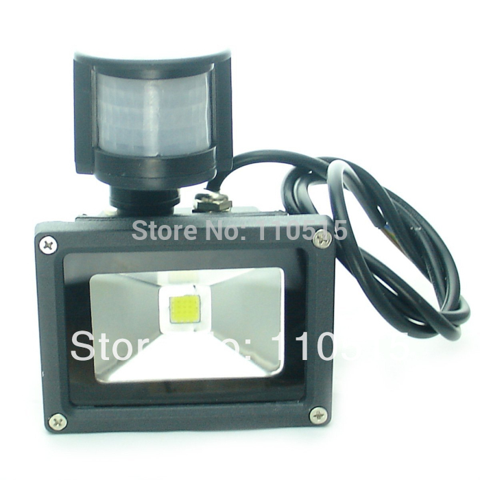 fedex 10w 20w 30w 50w motion sensors pir black floodlight induction sense project light lamp foco 85-265v ce&rohs