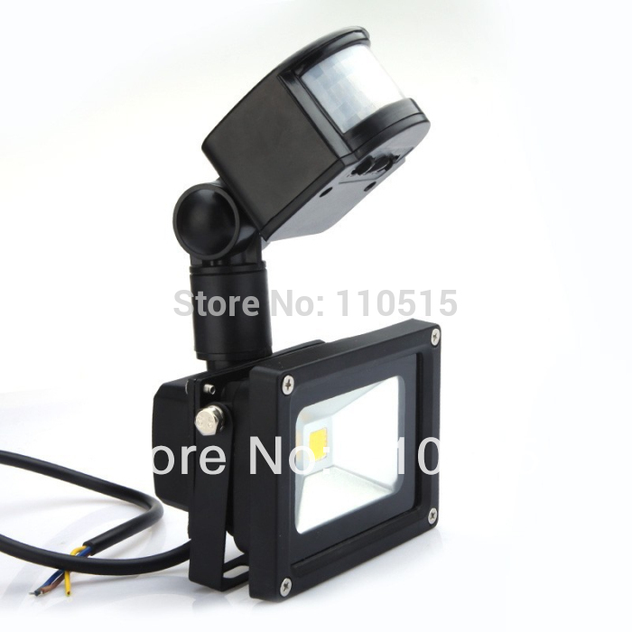 fedex 10w 20w 30w 50w motion sensors pir black floodlight induction sense project light lamp foco 85-265v ce&rohs