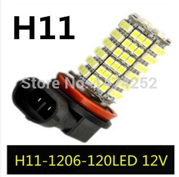 new h11 smd 3528 120leds car lights fog parking head light cold white 12v vehicle source 4455 cd00107