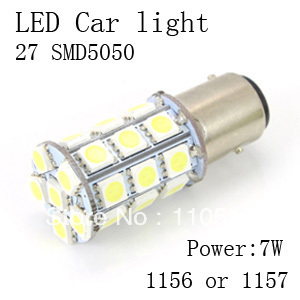 1156 1157 27 smd 5050 canbus led 7w car light turn signal brake light 12v led bulb/ cob fog light