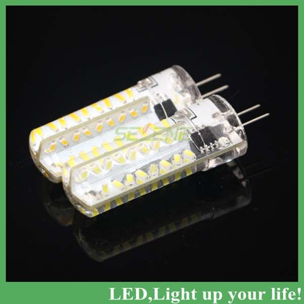 1pc g4 220v lamp corn bulb g4 3014smd 72leds dimmable 7w silicone led light lamps crystal lighting
