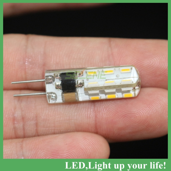 1pcs/lot led bulb lamp smd3014 g4 5w/ac 3w/dc 24led corn light 12v 220v 360 degree replace halogen lamp