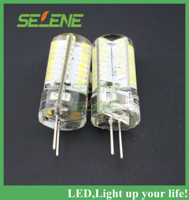 5pcs new arrival silicone spot light g4 6w 64 smd 3014 led bulbs chandelier crystal lights ac 110-220v white or warm white