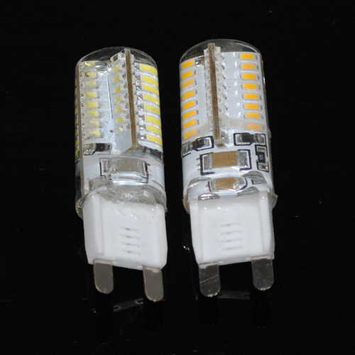 newest ultra bright silicone led lamp g9 6w 3014 smd 64leds spotlight bulb 220v led crystal chandeliers lantern light 5pcs/lot
