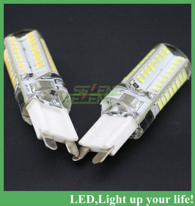 10pcs slim silicon 6w 550lm g9 64 smd 3014 led bulbs spot light energy saving lamp led bulb g9 64leds 220v