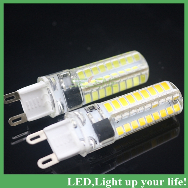 6pcs dimmable g9 led lamp light 9w 220v dimming 2835 smd 72leds led corn bulb silicone lamps dimmer droplight lighting
