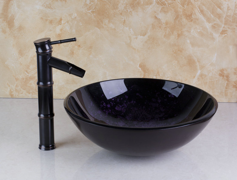 l-42328641-1 new style er oil rubbed bronze tap victory washbasin tempered glass sink with brass faucet basin faucet set