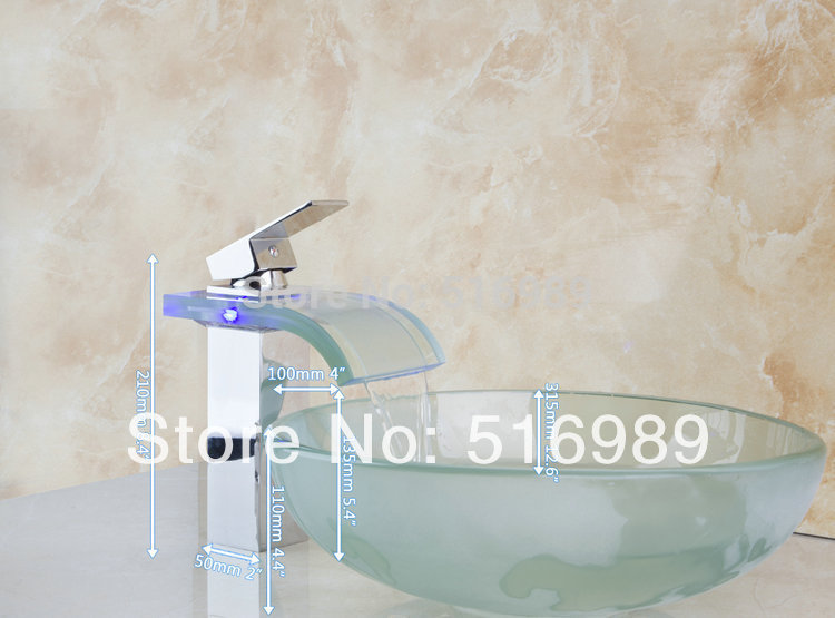 modern led chrome tap faucets,mixers & taps bathroom basin faucet with pop up drain glass lavatory basin set