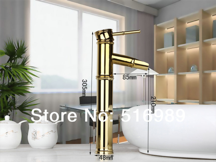 beautiful bamboo model golden bathroom bathtub tap faucet mixer 8641k