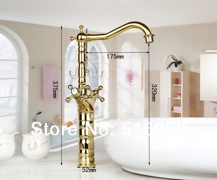 double handles deck mounted golden bathroom bathtub tap faucet mixer 8631k/1