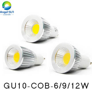 super bright gu 10 bulbs light warm/white 85-265v 6w 9w 12w gu10 cob led lamp light gu 10 led spotligh