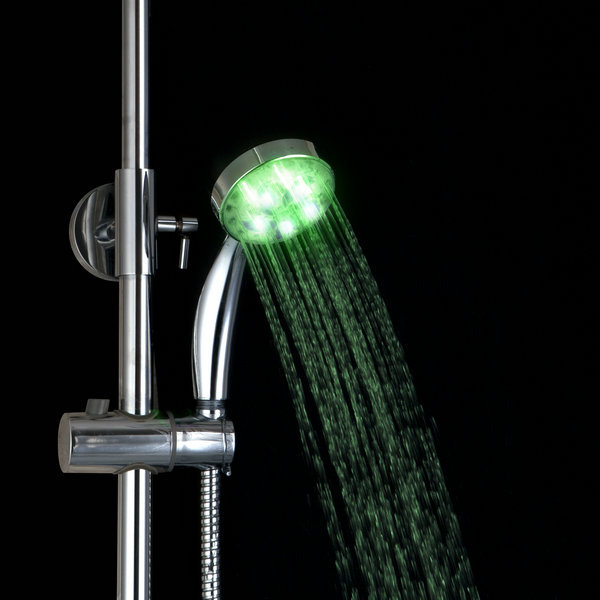 chrome finish temperature-controlled 3 colors led hand shower handheld shower head d08
